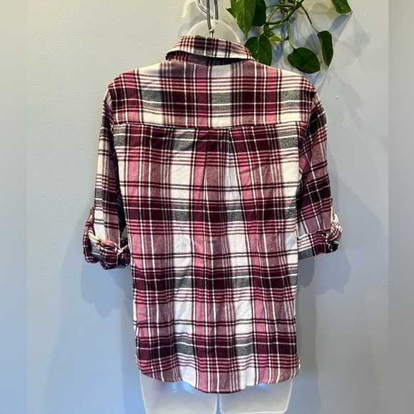 LOST + WANDER women plaid roll up sleeve shirt /size M - Picture 7 of 12